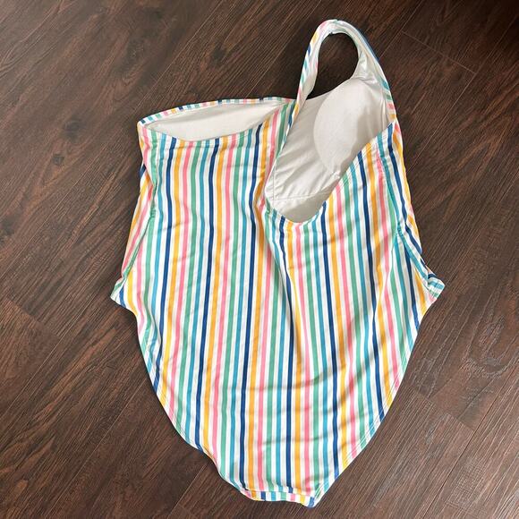 Old Navy Vertical Rainbow Stripes One-Shoulder One-Piece Swimsuit Women’s 3X - Picture 8 of 11